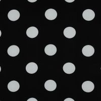viscose ecovero lenzing polka dots / noppen zwart wit groot