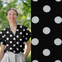viscose ecovero lenzing polka dots / noppen zwart wit groot