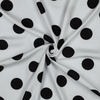 viscose ecovero lenzing polka dots / noppen zwart wit groot