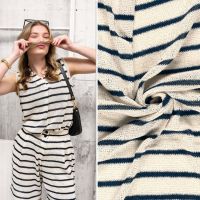 Zomer breisel met streep  ivory donker blauw  / My image