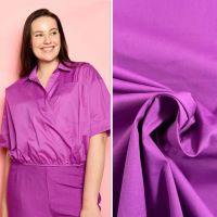 Stretch poplin chintz paars A La ville / knipmode