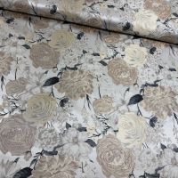 Jacquard bloem beige taupe