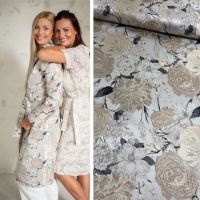 Jacquard bloem beige taupe