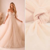Soft stretch tule kleur 121 Champagne 2.70mtr breed