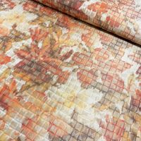 Jacquard exclusieve italiaanse designer stof yellow butter brique
