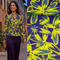 Micro bubble crepe bloemen print