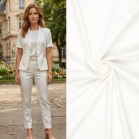 Superiore stretch katoen / viscose satijnbinding superiore wit