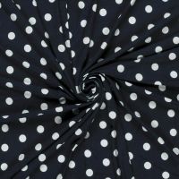Viscose Vortex Jersey – Bedrukt met Stippen / noppen donkerblauw