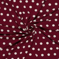 Viscose Vortex Jersey – Bedrukt met Stippen / noppen bordeaux rood