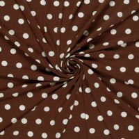 Viscose Vortex Jersey – Bedrukt met Stippen / noppen donker bruin
