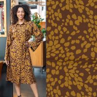 Viscose pa spots Bedrukt  bruin oker  - My image