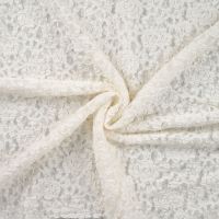 Stretch kant bloemen ivory / white off