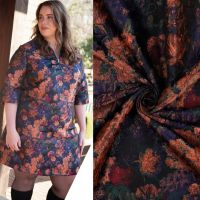Jacquard bloem -paars brique - poppy meets pommé.
