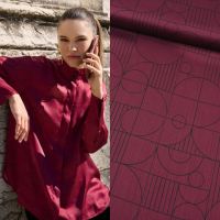 micro georgette  abstract bordeaux| a la ville - Burda 