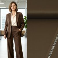 Exclusieve Italiaanse 100% Wol double face super 100's kleur donker bruin