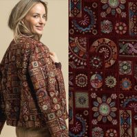 Luxe Borduurstof Patchwork  brique 