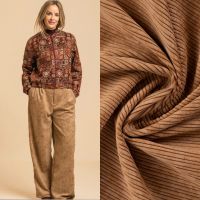 stretch Corduroy / rib  met Gewassen Vintage Look camel