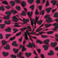 Soft Sweater stof hearts rose paars -Poppy meets Pommé
