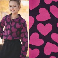 Soft Sweater stof hearts  paars -Poppy meets Pommé