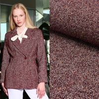 mantelstof  bordeaux visgraad wooltouch – a la ville