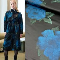 jaqcuard bloemen print petrol  A la ville / knipmode 