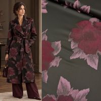 jaqcuard bloemen print bordeaux rood  A la ville 