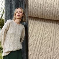 A La Ville Wooltouch gebreide kabelstof beige