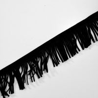 Suede franje / fringes zwart 5cm