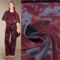 Jeans met flock print A la Ville -Bordeaux rood blauw- knipmode