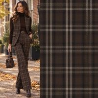 Ruit stretch bruin / schotse ruit 