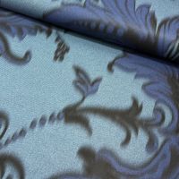  Mantel stof met Aquarel print jeans blauw - A la Ville