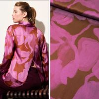 viscose satijn print brique cerise A La Ville – Knipmode