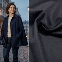  mantelstof van 100% wol  donker blauw artikel 309-008