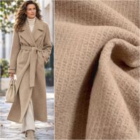 mantelstof twill wol polyamide beige