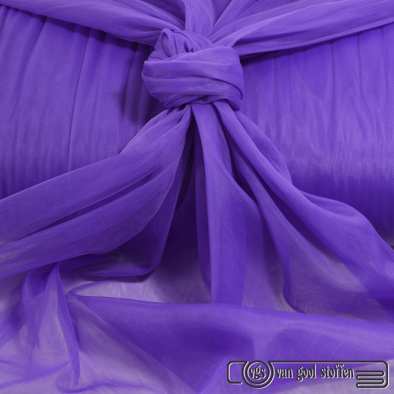 erotisch De daadwerkelijke Vertrouwelijk Soft stretch tule kleur 068 paars 2.70mtr breed